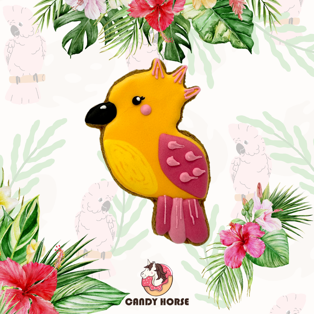JUNGLE - Limited Edition Iced Horse Cookie I hand-decorated horse treat cookie with PARROT motif
