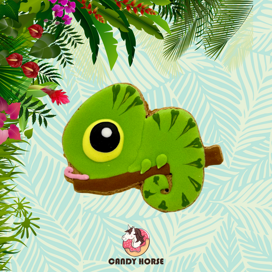 JUNGLE - Limited Edition Iced Horse Cookie I hand-decorated horse treat cookie with  CHAMELEON motif