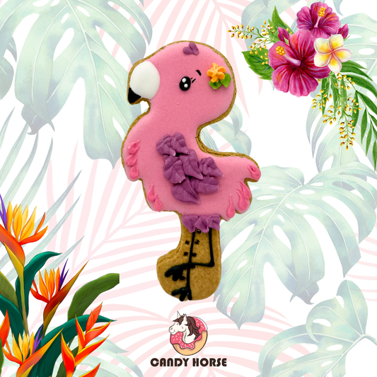 JUNGLE - Limited Edition Iced Horse Cookie I hand-decorated horse treat cookie with FLAMINGO motif