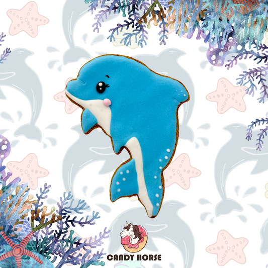 JUNGLE - Limited Edition Iced Horse Cookie I hand-decorated horse treat cookie with DOLPHIN motif
