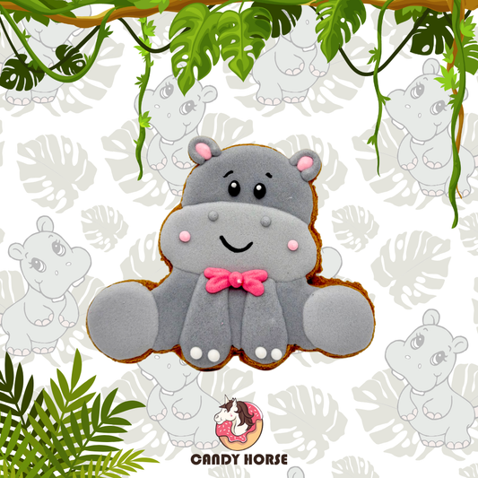 JUNGLE - Limited Edition Iced Horse Cookie I hand-decorated horse treat cookie with HIPPO motif